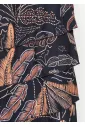Floral tiered midi skirt in navy print