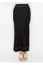 Black Knit Skirt with Buttons and Pockets