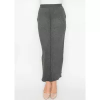 Heather Grey Straight Knit Maxi Skirt