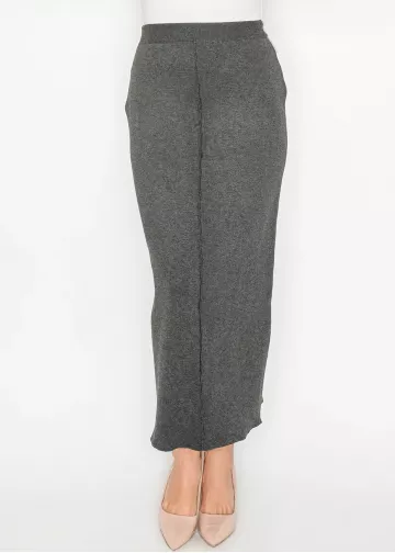 Heather Grey Straight Knit Maxi Skirt Heather Grey Straight Knit Maxi Skirt
