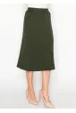 Ribbed Cable Knit Skirt in Olive Green
