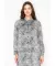 Abstract Print Long Sleeve Button-Front Blouse