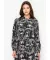 Grey Snakeskin Print Button-Front Blouse