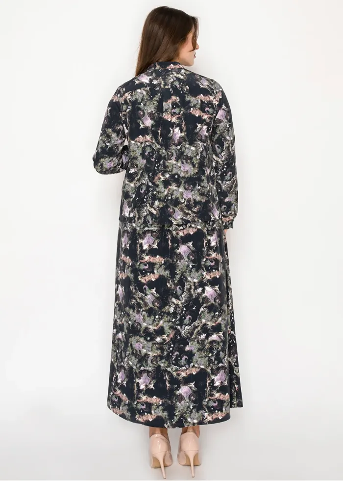 Painterly Abstract Maxi Skirt