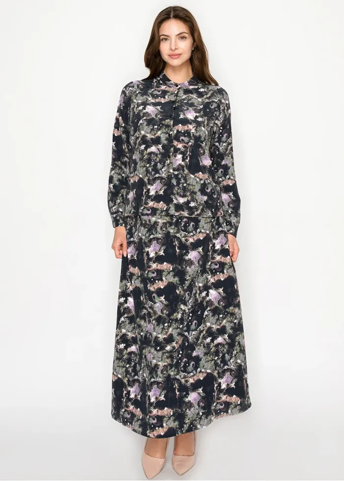 Painterly Abstract Maxi Skirt