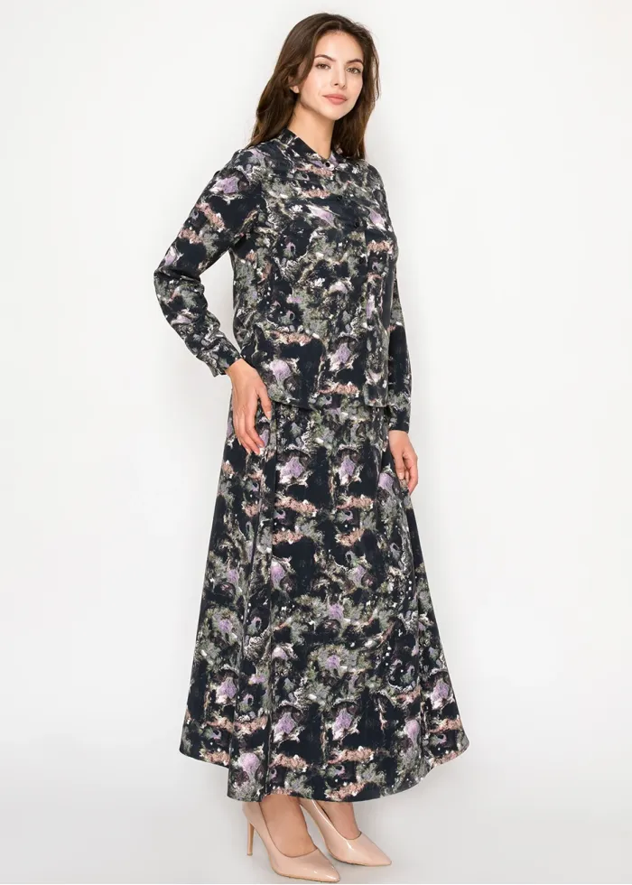 Painterly Abstract Maxi Skirt