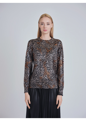 Foil Spot Print Sweater