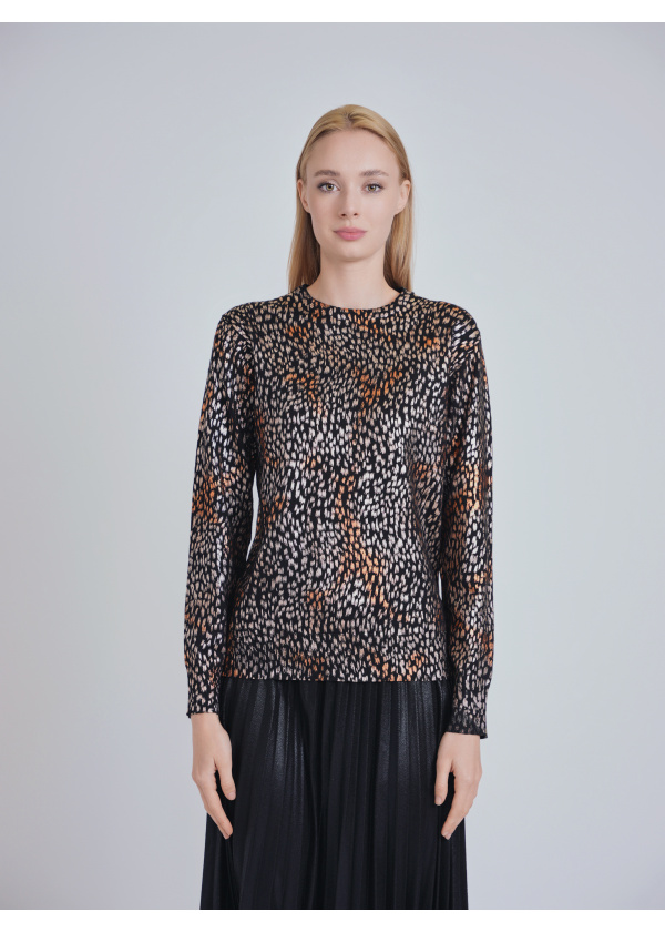 Foil Spot Print Sweater