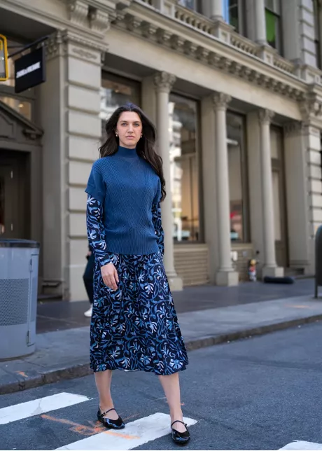 Blue Noir Layered Look