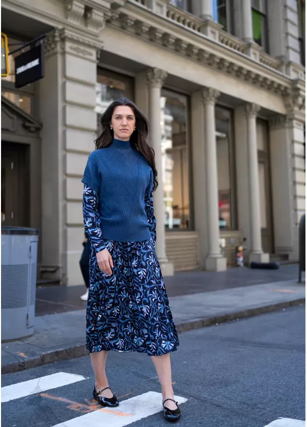Blue Noir Layered Look