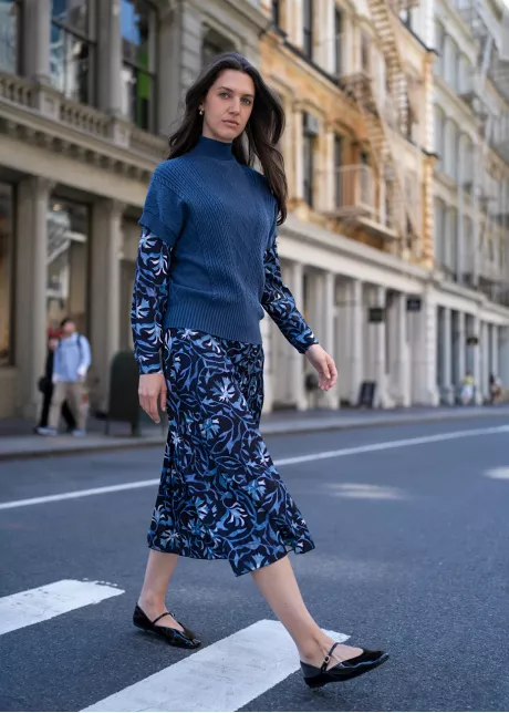 Blue Noir Layered Look