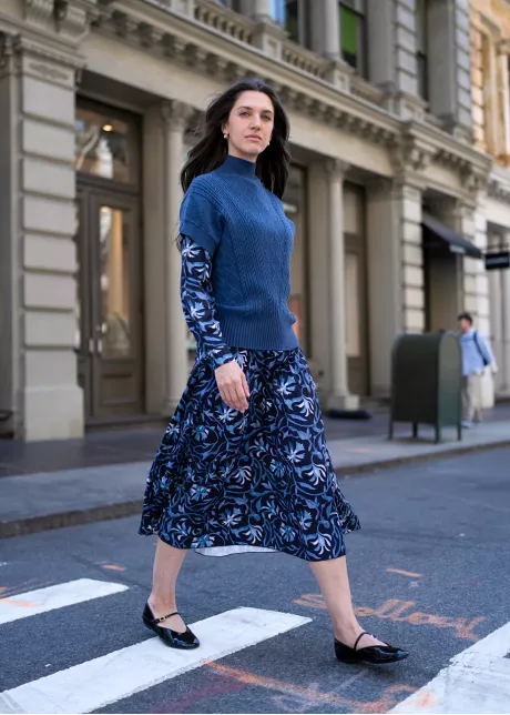 Blue Noir Layered Look