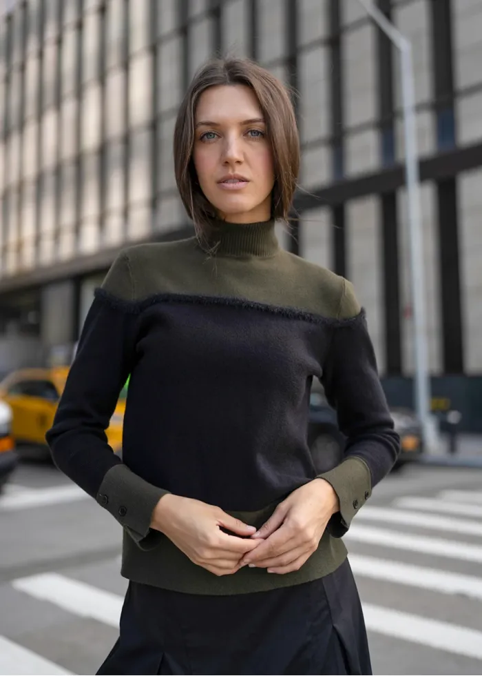 Two-Tone Edge Black & Olive Outfit