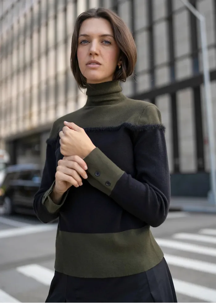 Two-Tone Edge Black & Olive Outfit