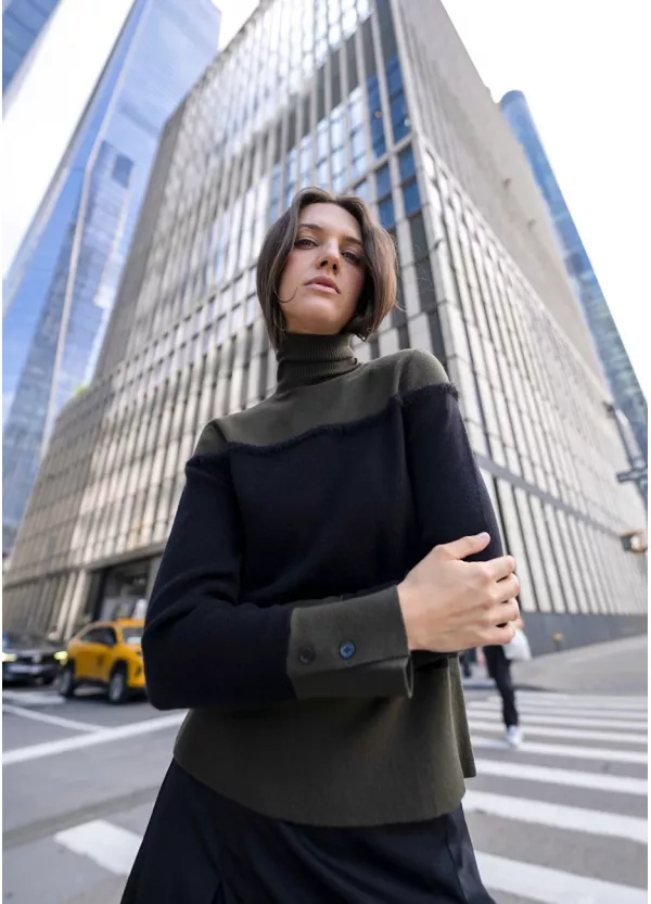 Two-Tone Edge Black & Olive Outfit