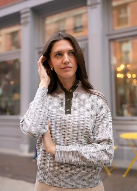 Oatmeal & Olive Knit Look