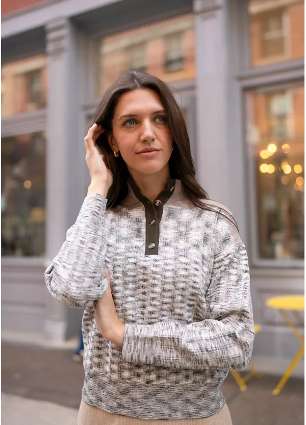 Oatmeal & Olive Knit Look
