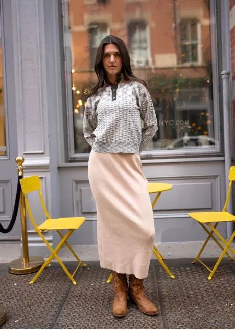 Oatmeal & Olive Knit Look