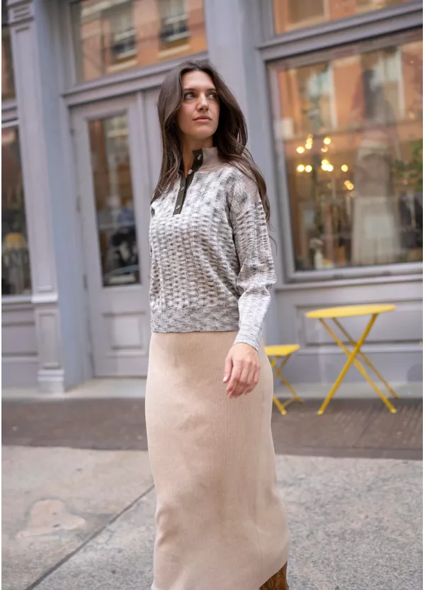 Oatmeal & Olive Knit Look