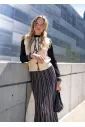 Contrast Trim Knit Vest in Cream & Black