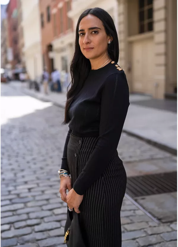 Black Pinstripe & Button Detail Outfit