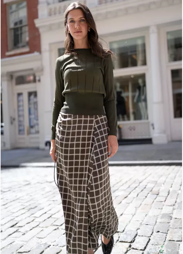 Olive Rhythm Knit & Skirt Outfit