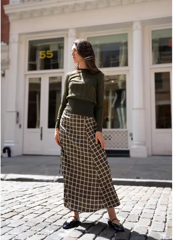 Olive Rhythm Knit & Skirt Outfit