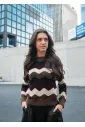 Brown and Burgundy Chevron Sweater
