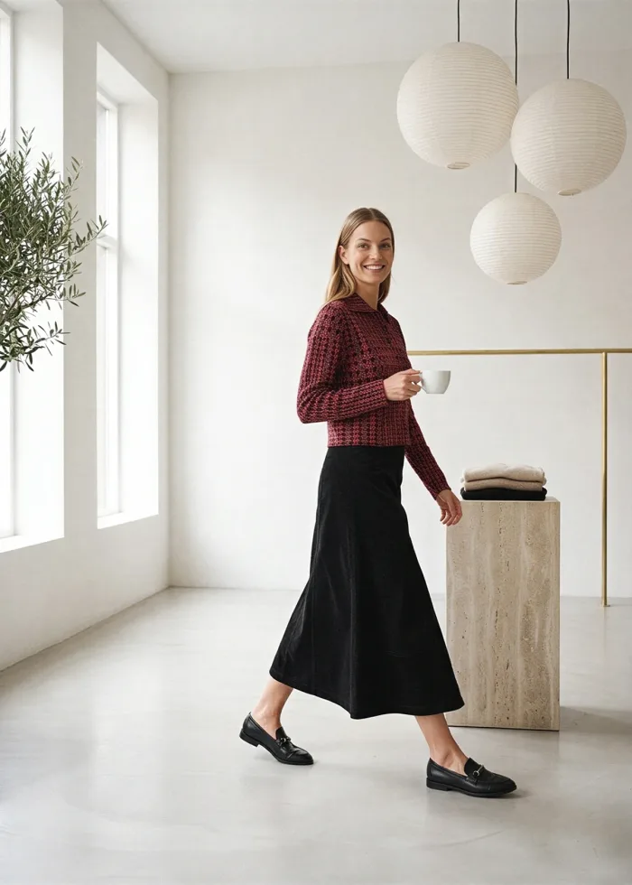 The Burgundy Houndstooth Outfit