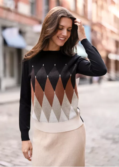 City Stroll Knit Outfit in Mocha & Cream