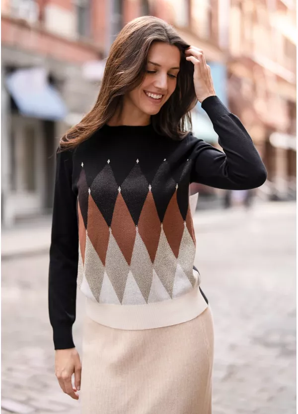 City Stroll Knit Outfit in Mocha & Cream