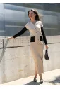 Colorblock Cardigan in Oatmeal and Black