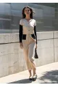 Oatmeal and Black Knit Cardigan & Skirt Set
