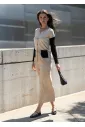 Colorblock Cardigan in Oatmeal and Black