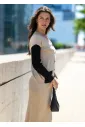 Oatmeal and Black Knit Cardigan & Skirt Set