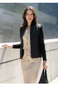 Black Quilted Zip-Up Sweater Jacket