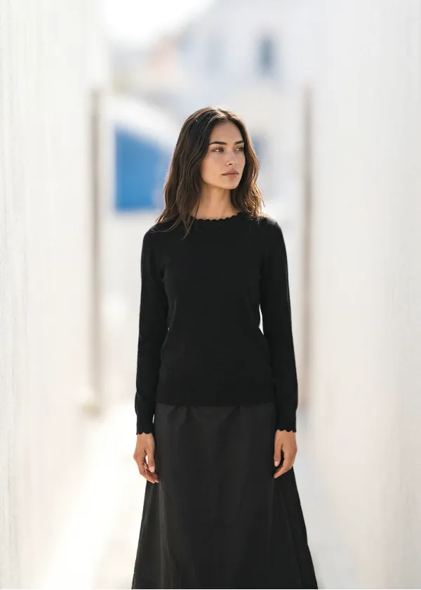 Simple Black Outfit with Clean Lines