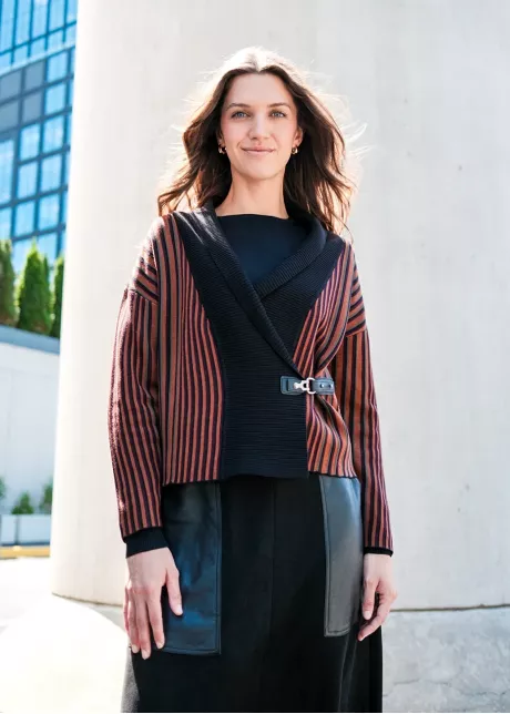 Rust and Black Modern Knit Outfit
