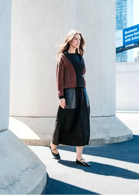 Rust and Black Modern Knit Outfit