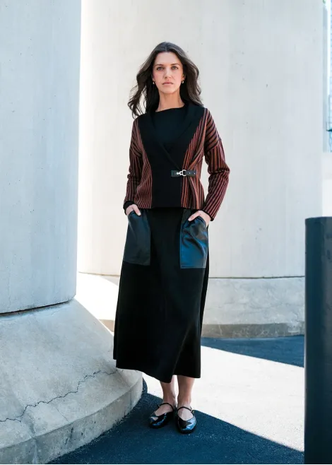 Rust and Black Modern Knit Outfit