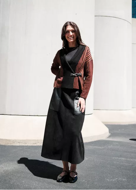 Rust and Black Modern Knit Outfit