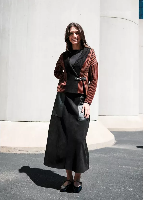 Rust and Black Modern Knit Outfit