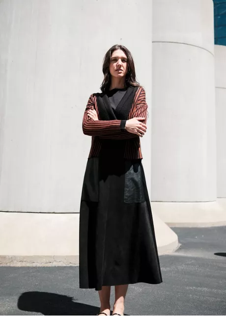 Rust and Black Modern Knit Outfit