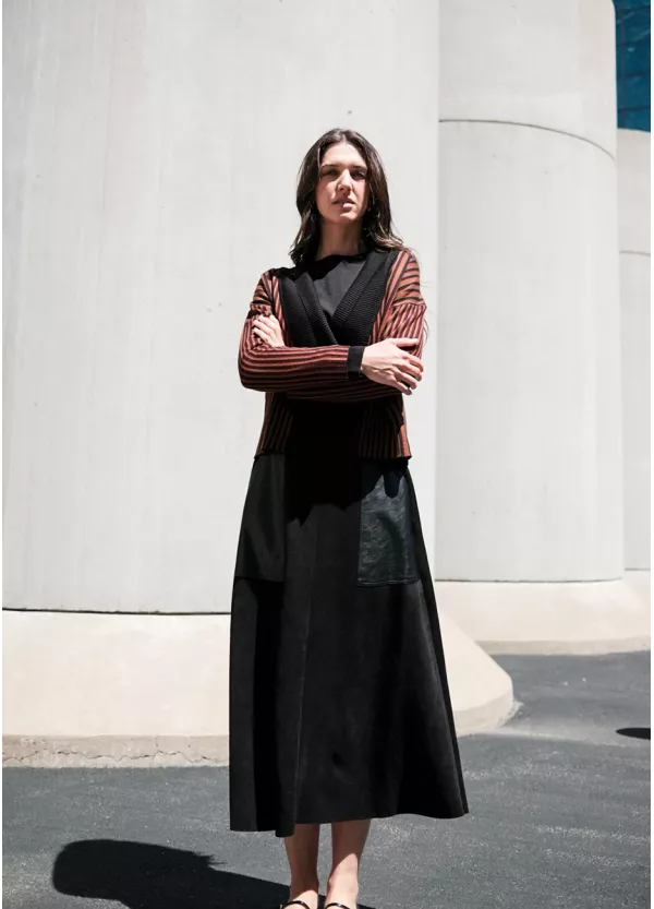 Rust and Black Modern Knit Outfit
