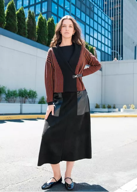 Rust and Black Modern Knit Outfit