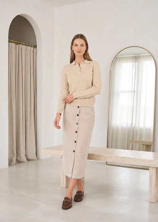 The Beige Waffle Polo Outfit