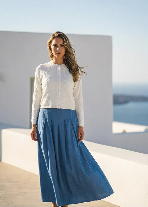 Light Layered Outfit in White and Blue
