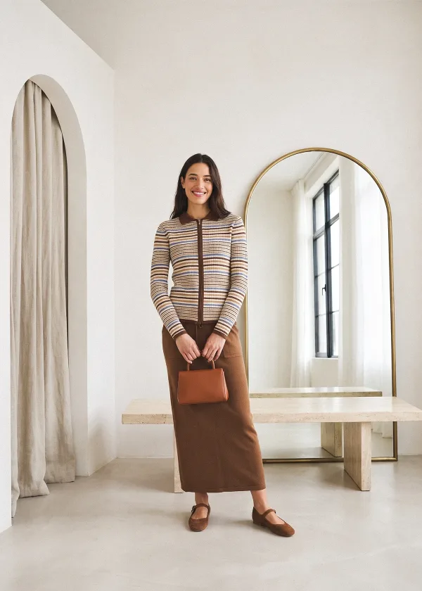 The Camel Retro Stripe Outfit