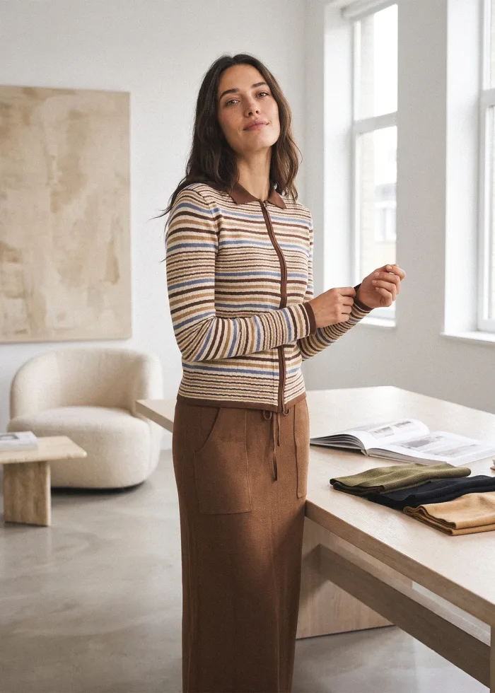 The Camel Retro Stripe Outfit