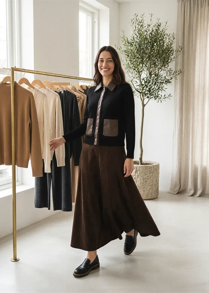 The Black Contrast Trim Outfit